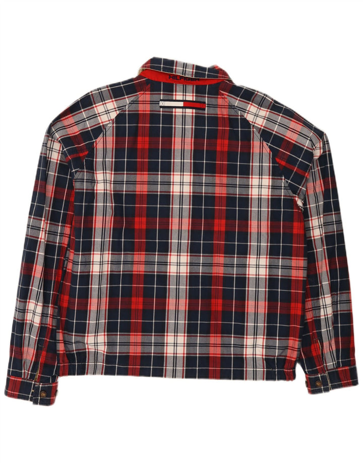 TOMMY HILFIGER Veste réversible pour hommes UK 38 Medium Navy Blue Check Nylon