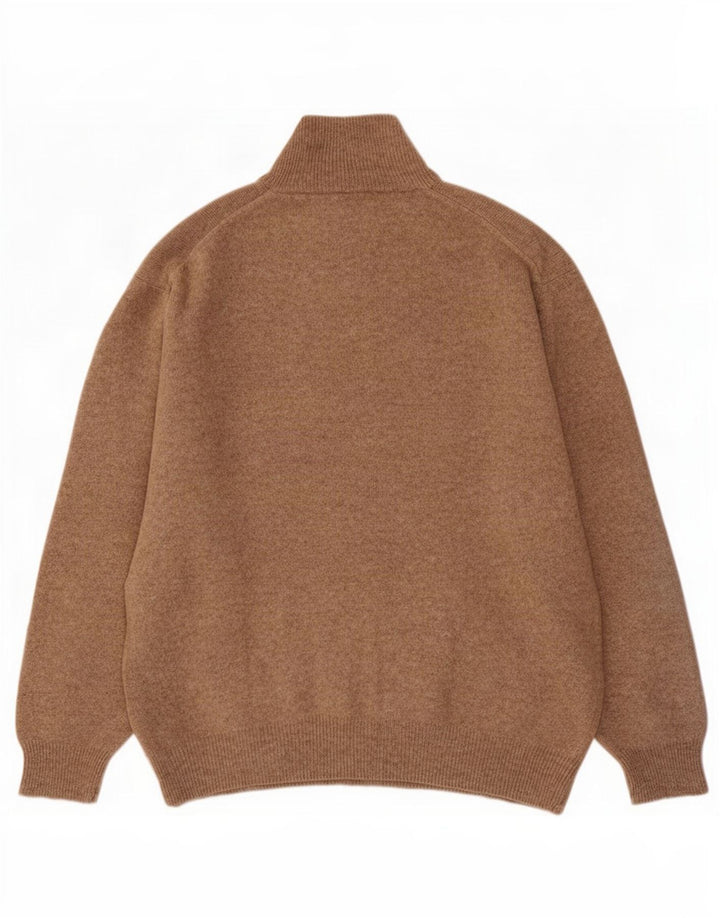 Kappa Pull col zippé pour homme en laine marron 2XL