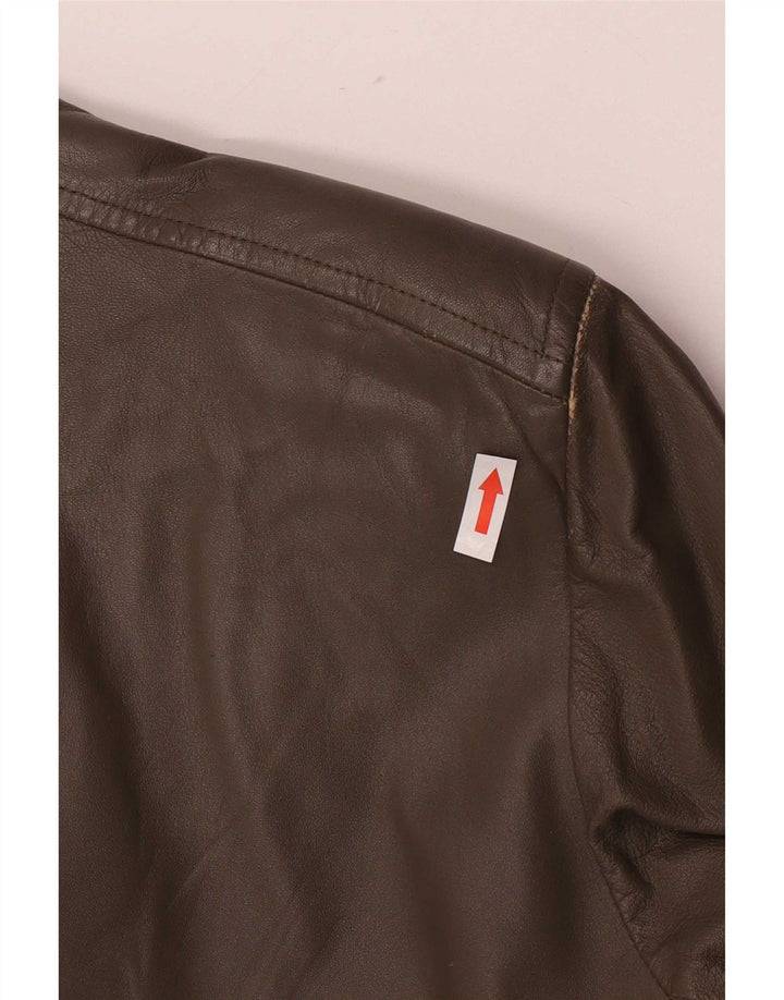 Veste en cuir femme vintage IT 48 XL Kaki