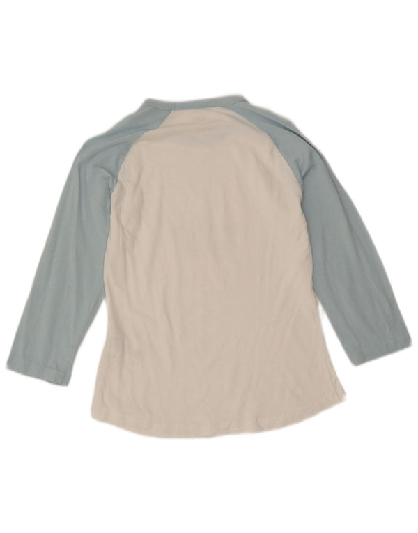 Adidas Haut graphique pour femme à manches 3/4 IT 44 Blanc moyen en coton color block