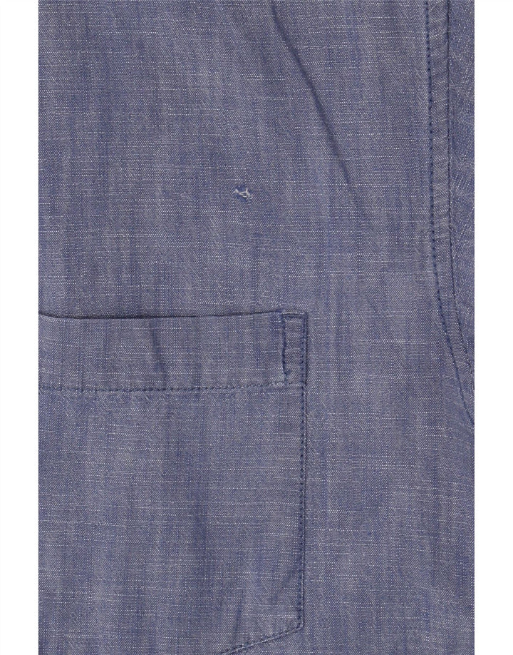 Chemise homme vintage coton bleu moyen