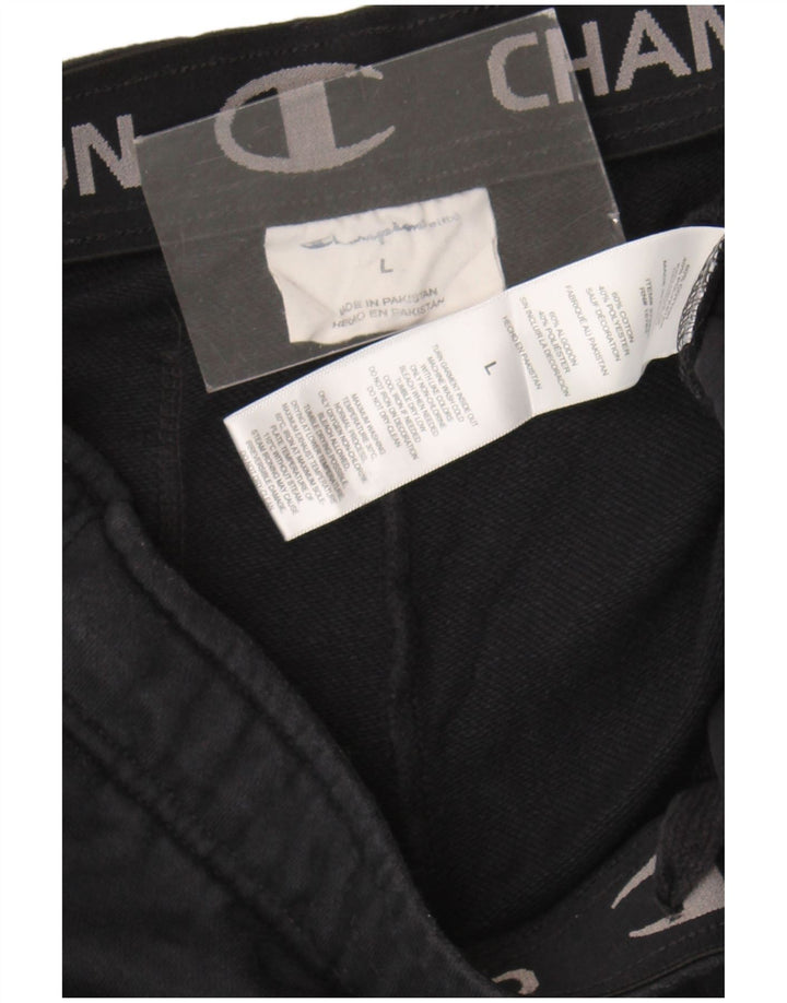 Champion Short de Sport Homme Grand Coton Noir