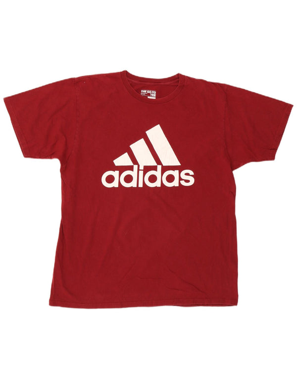 ADIDAS T-Shirt Graphique Homme Top XL Rouge Coton