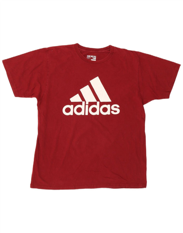 ADIDAS T-Shirt Graphique Homme Top XL Rouge Coton
