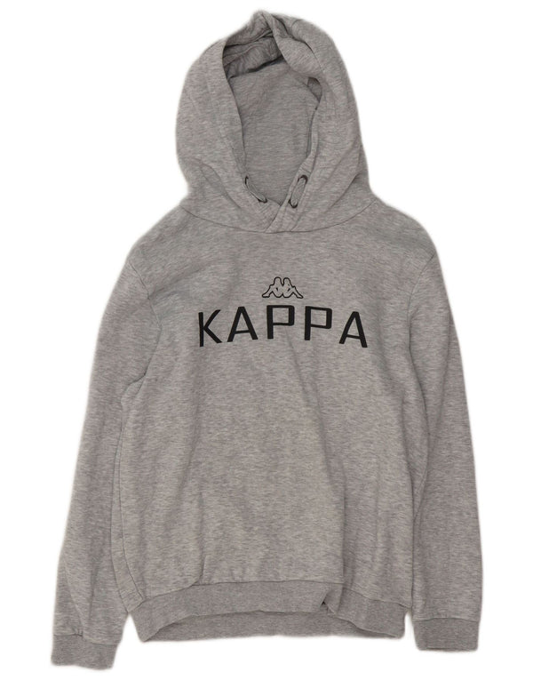 Kappa Pull à capuche graphique pour garçon 11-12 ans Gris chiné en coton