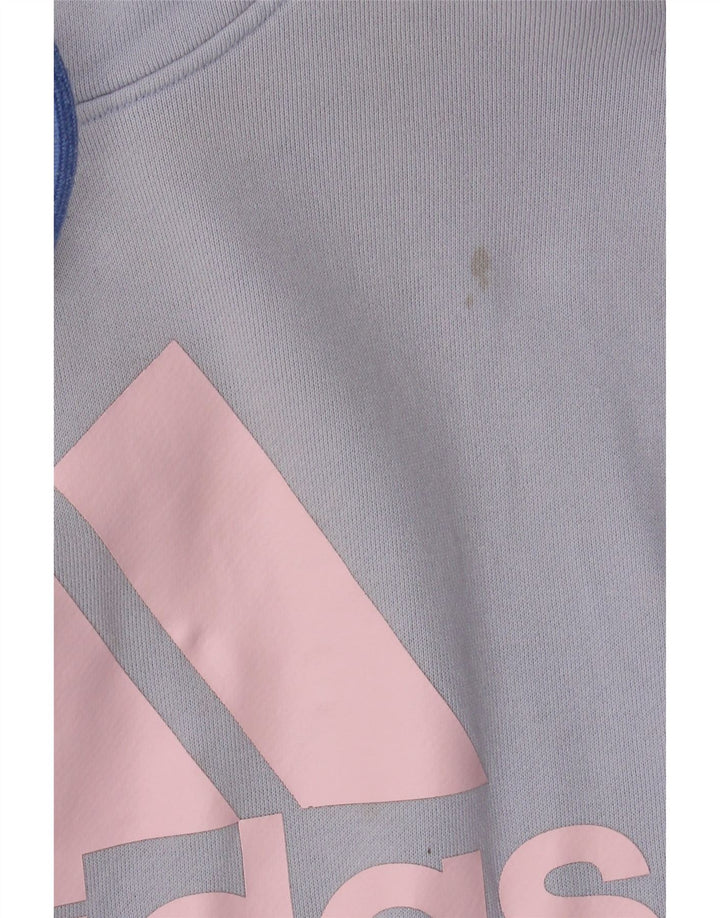 ADIDAS Pull à capuche surdimensionné pour femme UK 12/14 Bleu moyen Colourblock