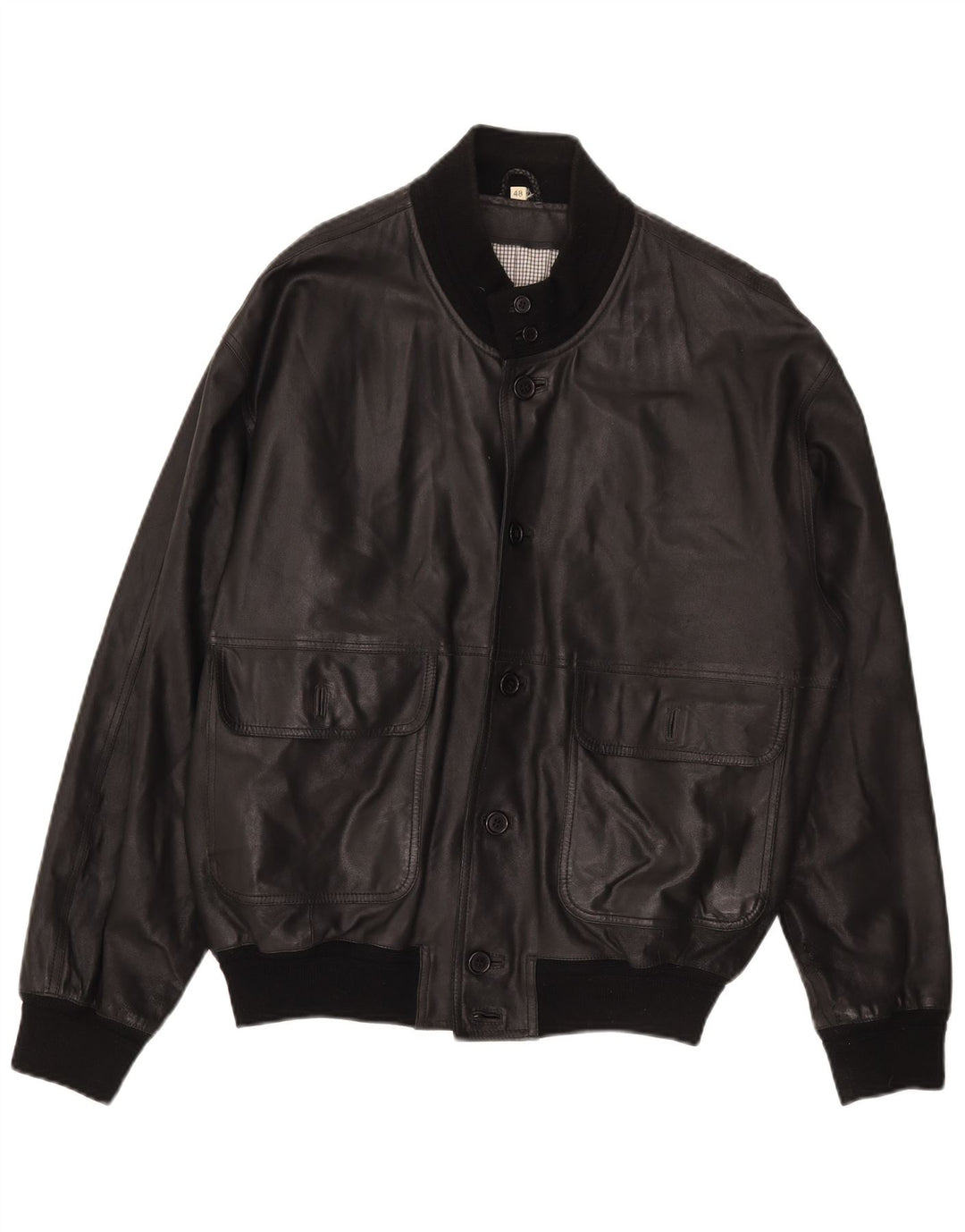 veste en cuir homme vintage IT 48 Medium Noir