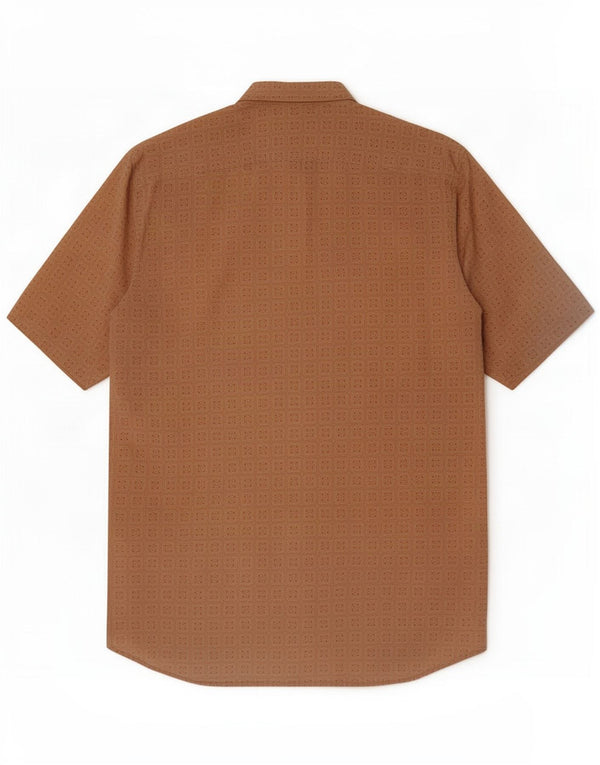 Chemise à manches courtes Vintage pour hommes, motif Floral marron moyen