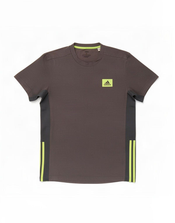 Adidas Hommes Aeroready T-Shirt Haut Petit Gris Colorblock Coton