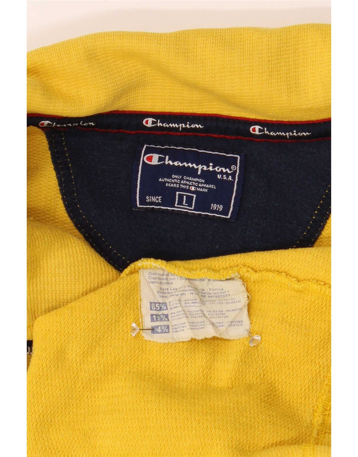 Champion Sweat-shirt à col zippé pour hommes, grand coton jaune