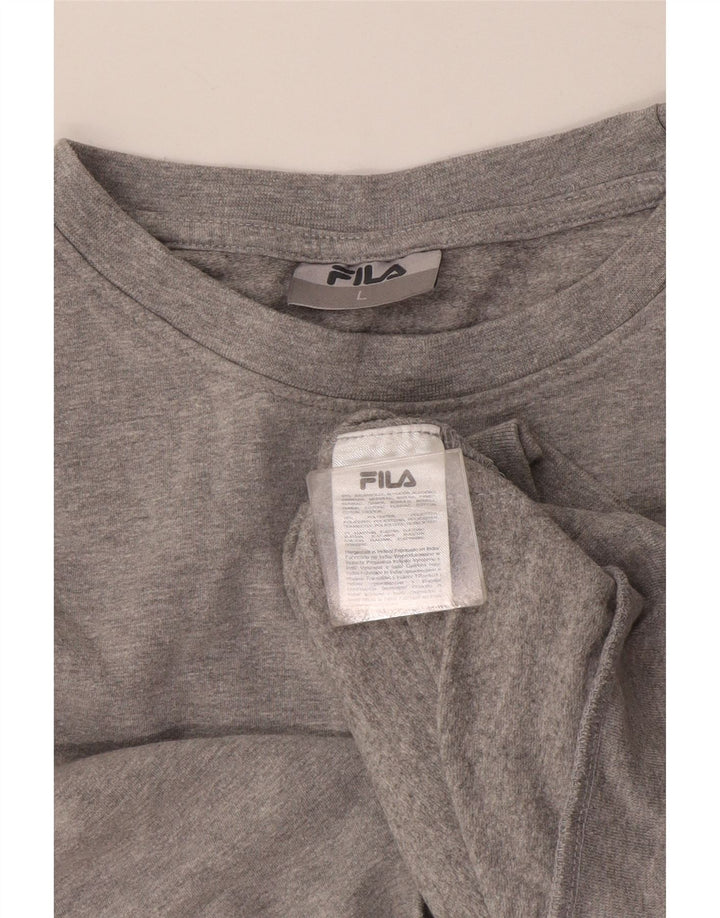 Fila Sweat-shirt graphique pour femme UK 16 Large Gris Coton