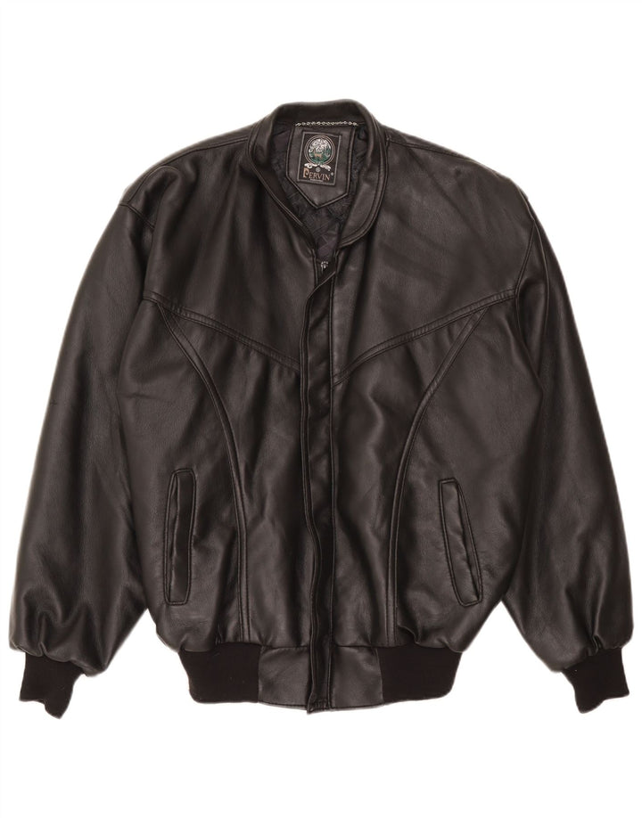 Pervin Veste en cuir pour homme UK 42 XL Noir