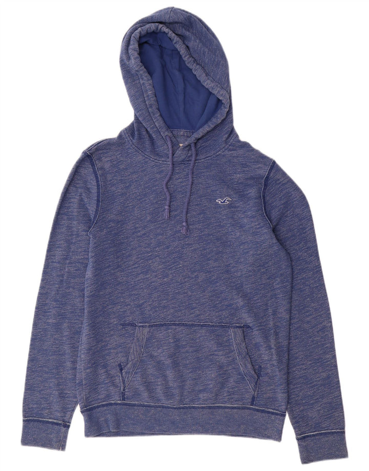 HOLLISTER Pull à capuche pour homme Small Bleu Moucheté Coton