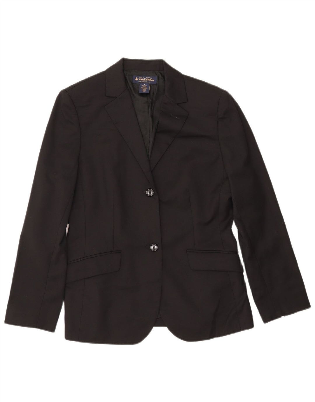 BROOKS BROTHERS Veste blazer à 2 boutons pour femme US 6 Laine noire moyenne