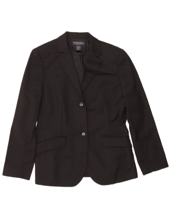 BROOKS BROTHERS Veste blazer à 2 boutons pour femme US 6 Laine noire moyenne