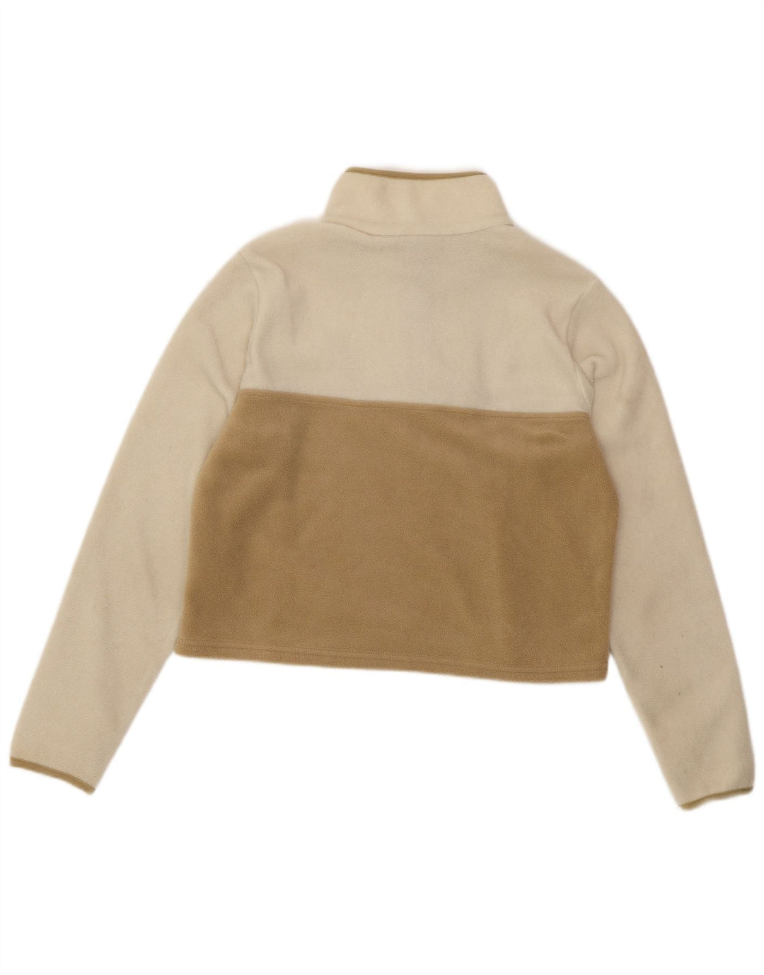 COLUMBIA Pull court en polaire pour femme UK 14 Medium Blanc Colorblock