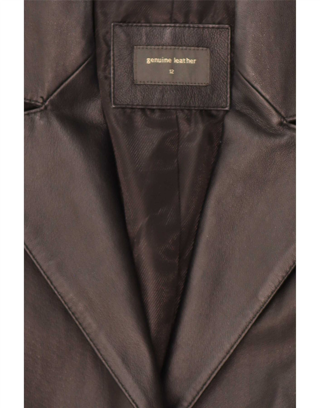 vintage Femme 3 Boutons Veste Blazer En Cuir UK 12 Moyen Noir