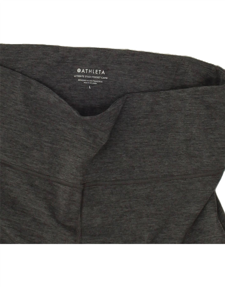 ATHLETA Womens Capri Leggings UK 16 Large  Grey Polyester Vintage Athleta and Second-Hand Athleta from Messina Hembry 