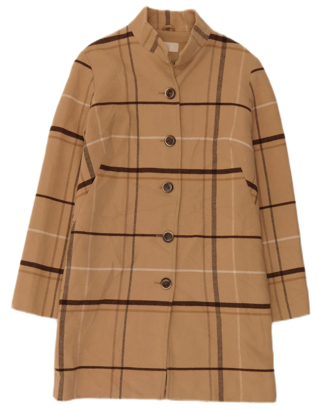 Marks & Spencer Manteau Femme UK 8 Petit Carreau Beige Polyester