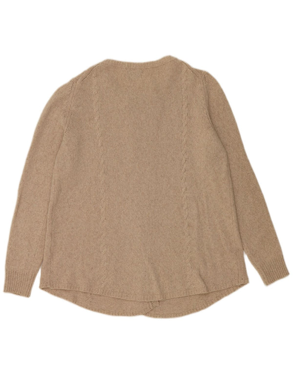 Massimo Dutti Pull cardigan surdimensionné pour femme UK 10 Petit Beige