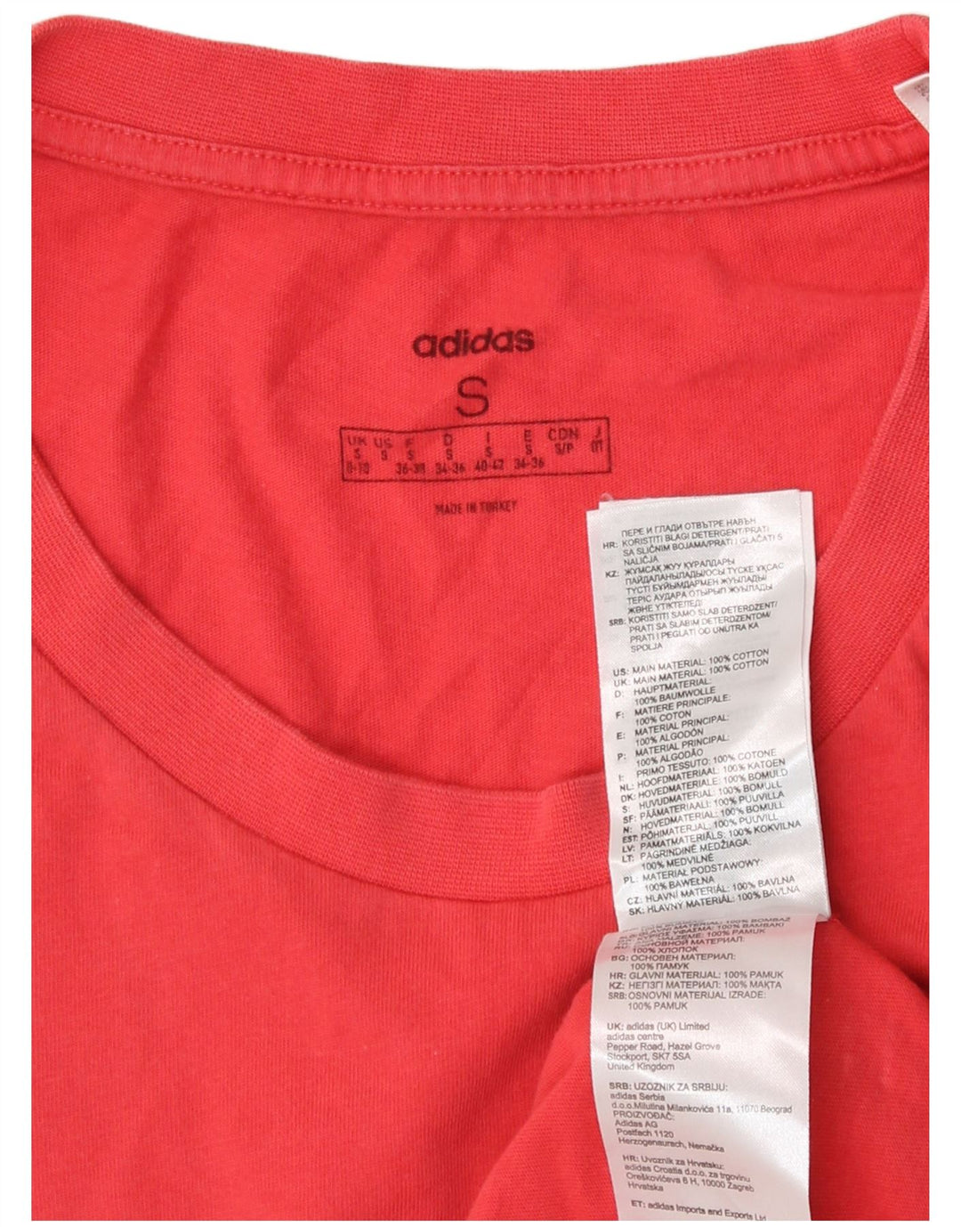 Adidas T-shirt pour femme UK 8/10 Petit Rouge