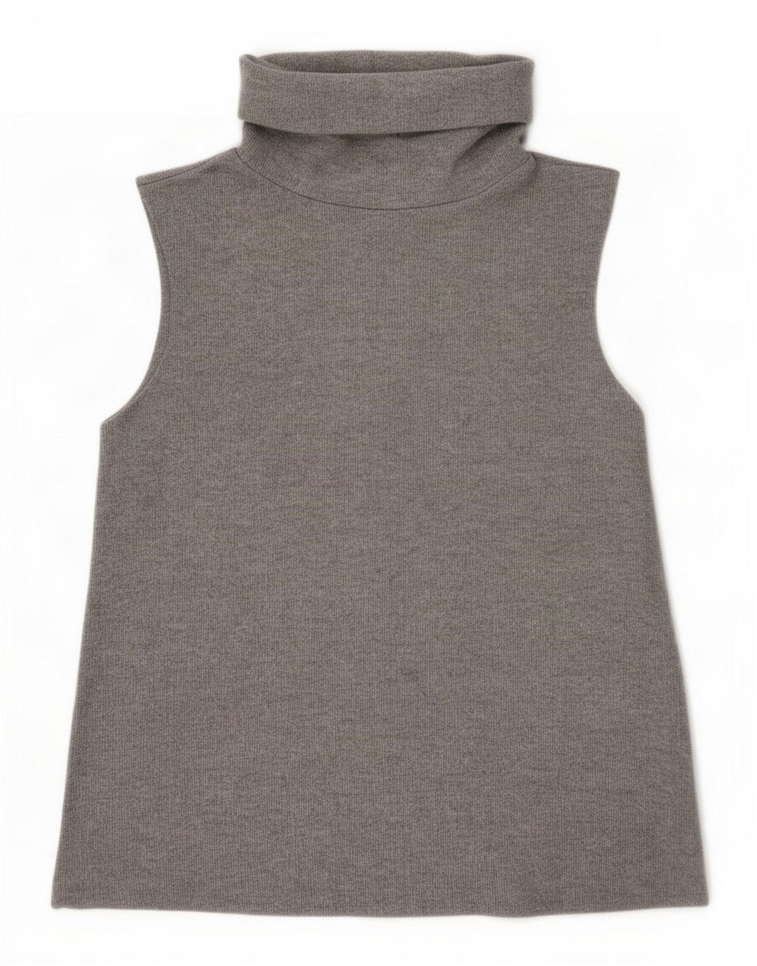 Zara Femme Col Roulé Débardeur UK 10 Petit Gris Polyester