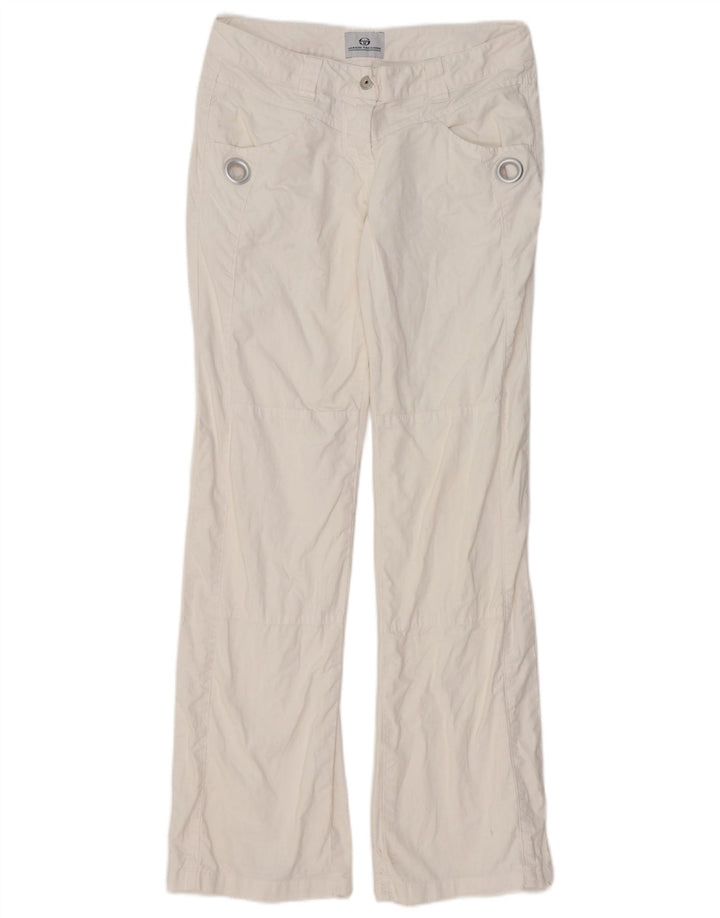 SERGIO TACCHINI Pantalon décontracté bootcut pour femme IT 42 Medium W32 L32 Blanc
