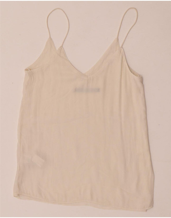Zara Femme Cami Top UK 6 XS Polyester Blanc Cassé