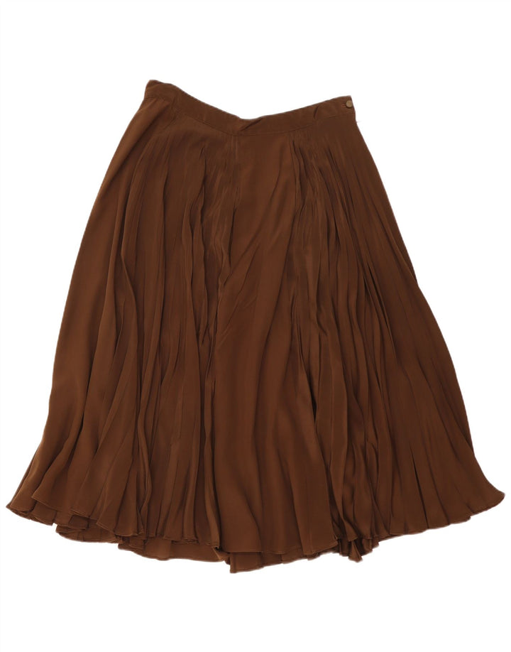 Pancaldi & B Jupe Plissée Femme W32 Grande Soie Marron