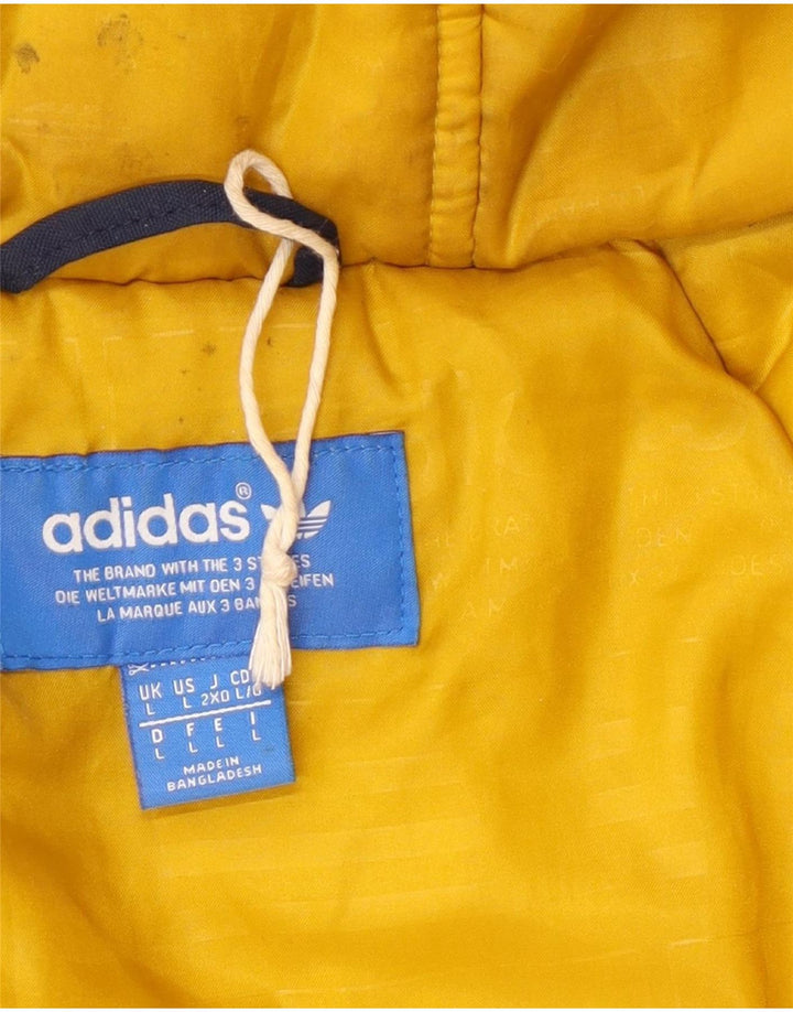 Adidas Manteau rembourré à capuche pour homme UK 40 Large Bleu marine Polyester