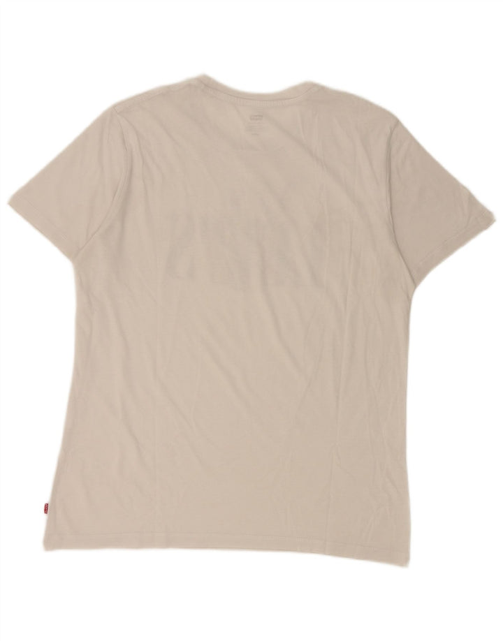 Levi's T-Shirt Graphique Femme UK 14 Blanc Moyen