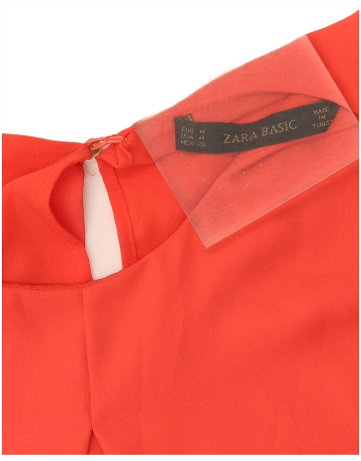 Zara Womens Blouse sans manches Top UK 12 Orange moyen