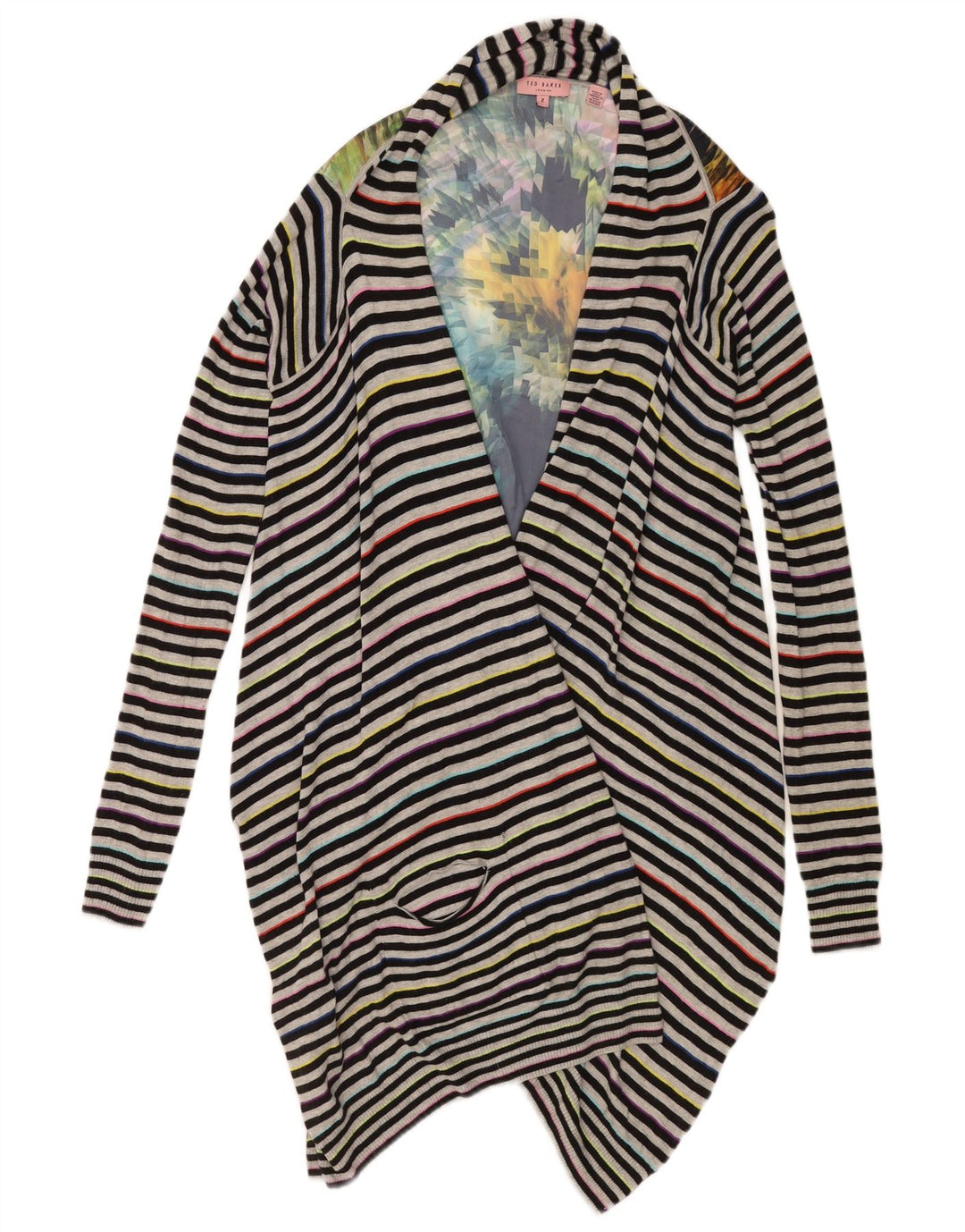 Ted Baker Cardigan asymétrique pour femme Taille 2 Petit Multicolore