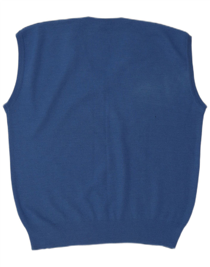 VINTAGE Mens Vest Tank Top IT 56 2XL Blue Polyester