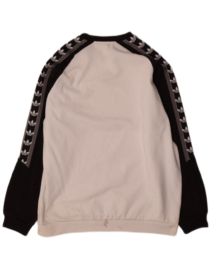 Adidas Sweat-shirt pour homme XL Blanc Colorblock Polyester