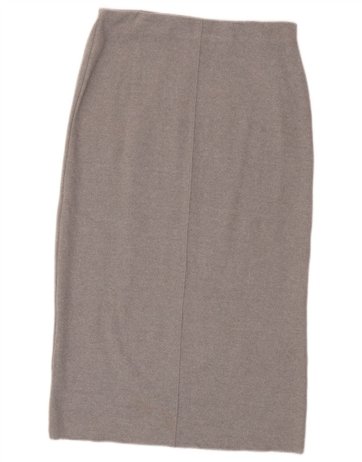 Zara Femme Jupe Midi Taille Haute Moyen W28 Gris Polyester