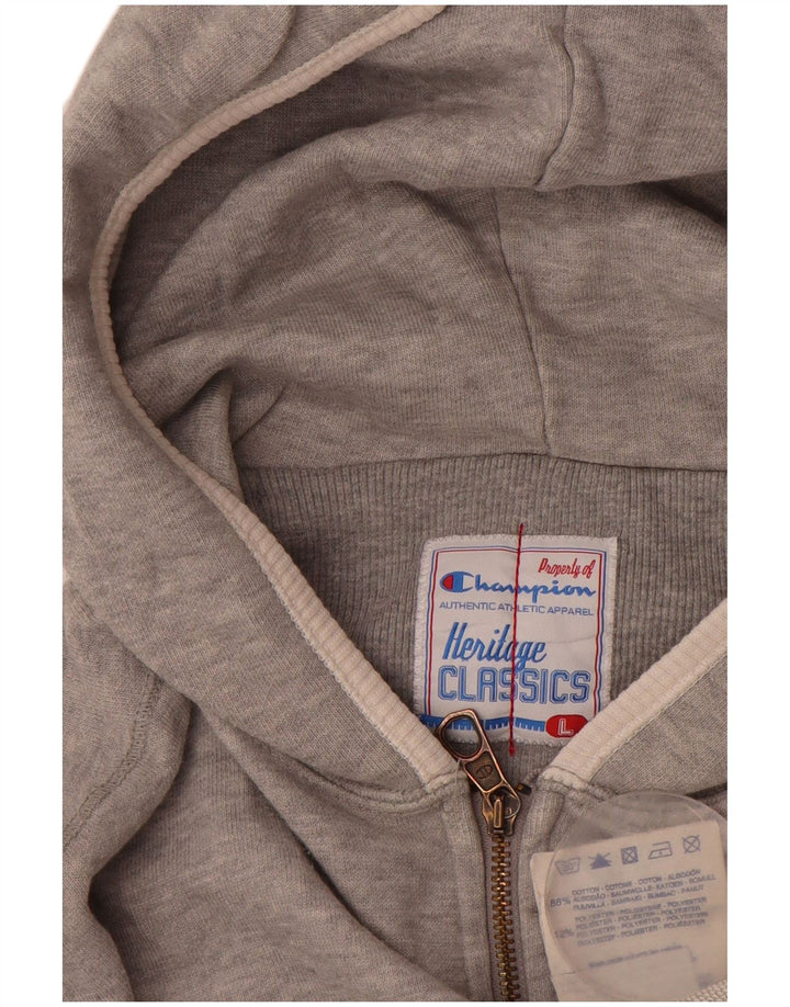 CHAMPION Pull à capuche zippé Heritage Classics pour femme UK 14 Large Gris