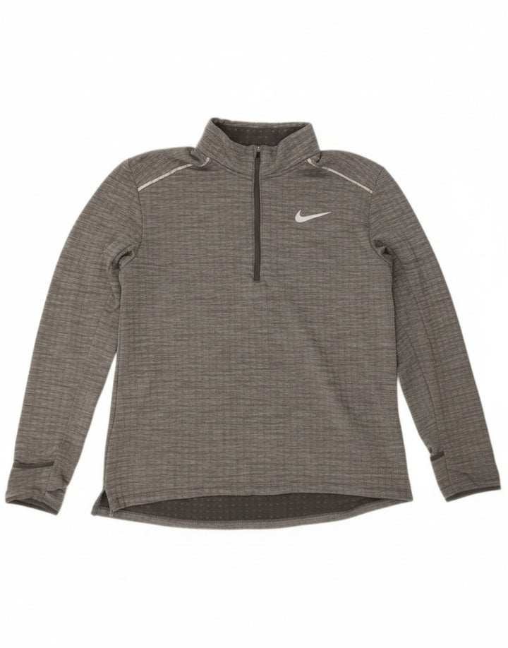 Nike Haut de survêtement à col zippé pour homme Grand polyester moucheté gris