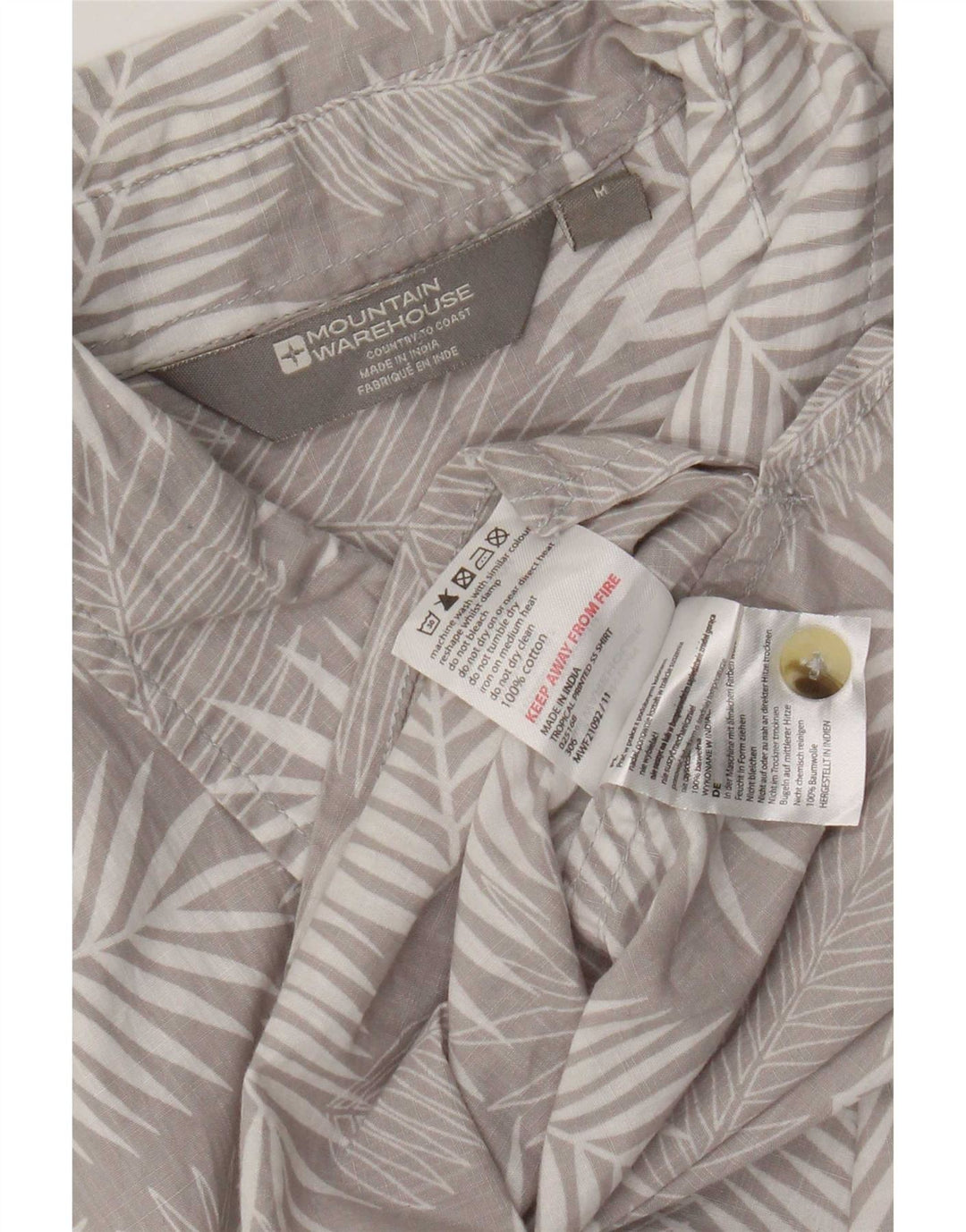 Mountain Warehouse Chemise à manches courtes pour homme en coton floral gris moyen
