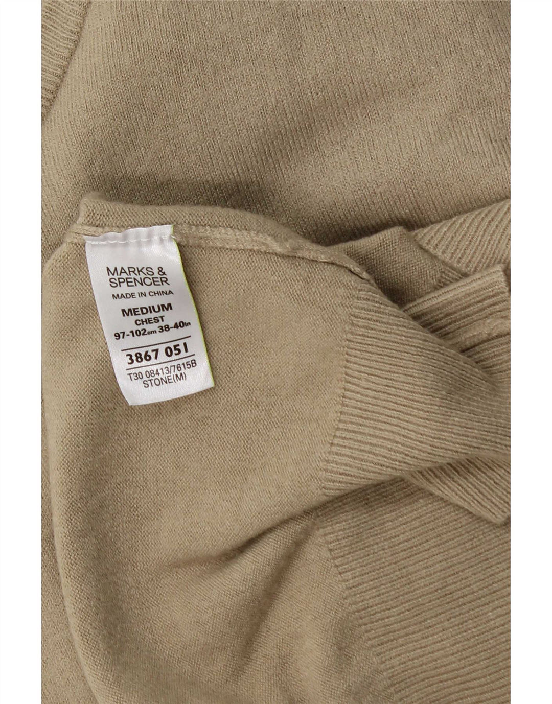 Marks & Spencer Pull Blue Harbor Col V Homme Beige Moyen