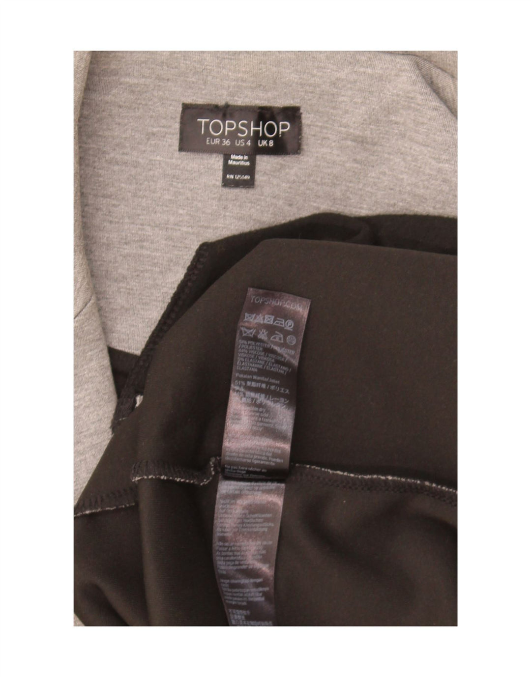 Topshop Gilet Long Femme UK 8 Small Gris Moucheté Polyester