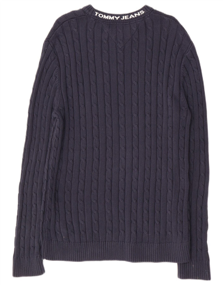 TOMMY HILFIGER Pull Graphique Ras du Cou Homme Bleu Marine Moyen