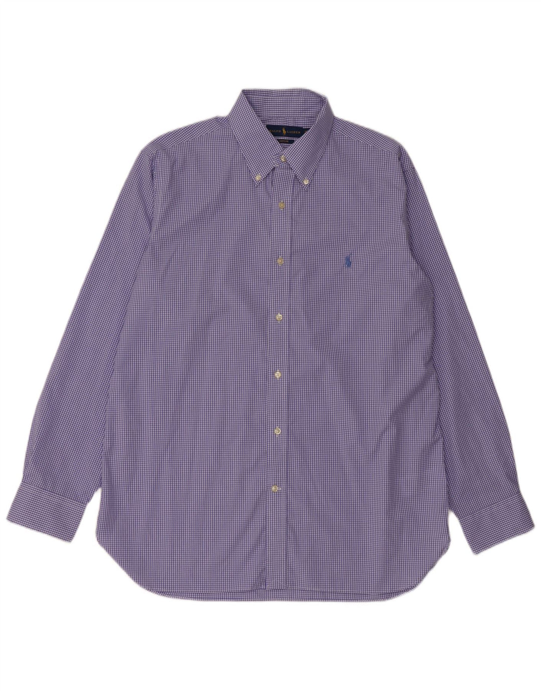 Ralph Lauren Chemise Homme Taille 16 1/2 Grand Coton Vichy Bleu