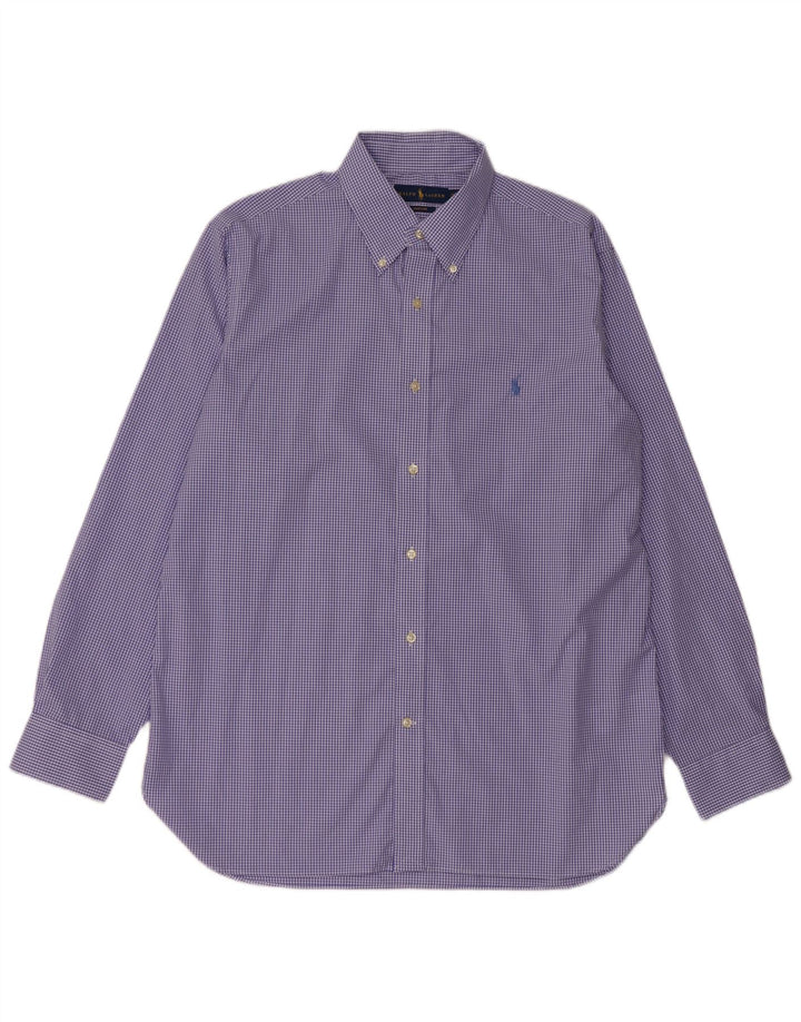 Ralph Lauren Chemise Homme Taille 16 1/2 Grand Coton Vichy Bleu