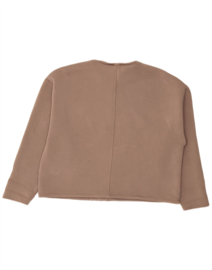 Zara Femme Sweatshirt Jumper UK 16 Large Marron Viscose