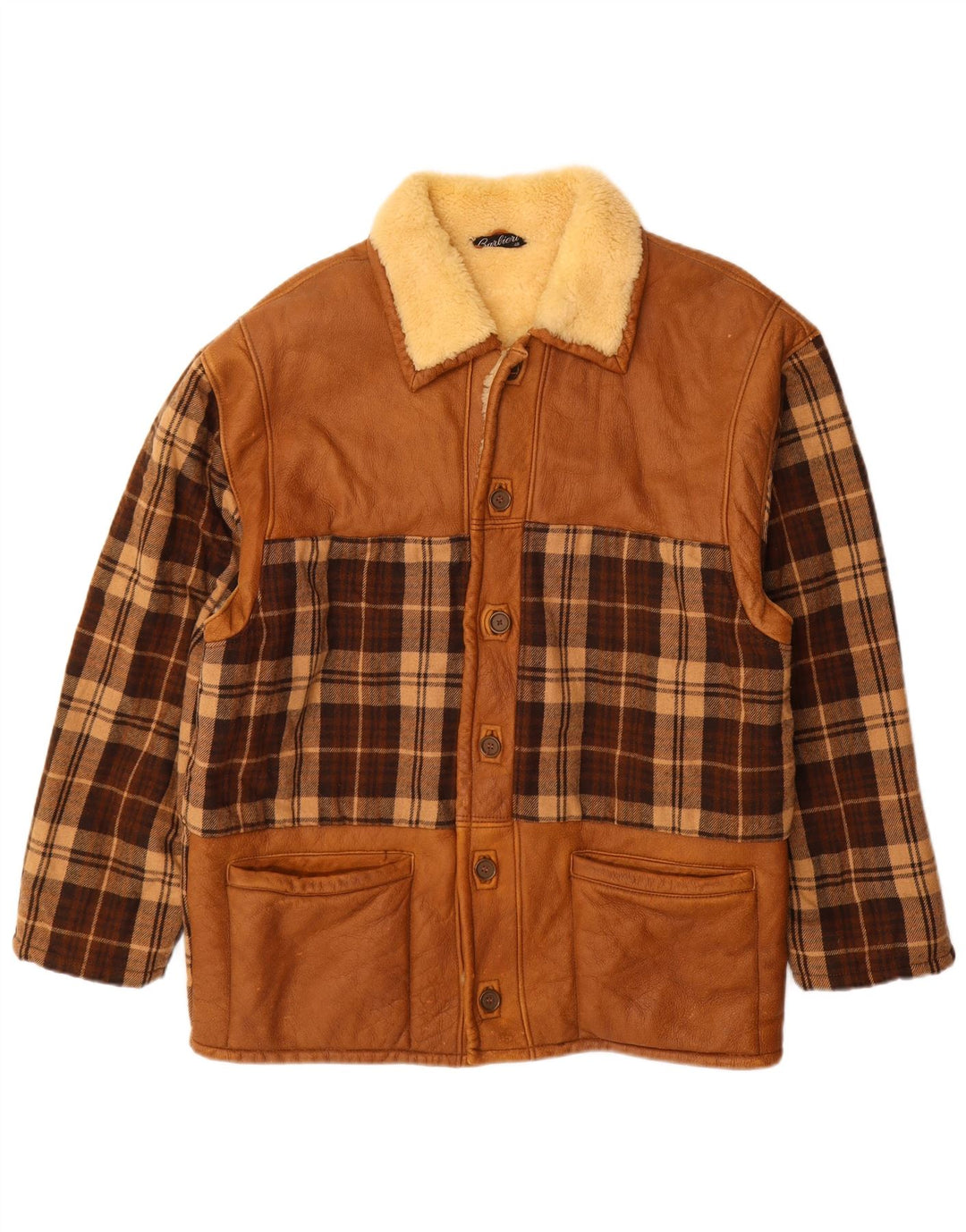 Barbieri Veste en Shearling Homme IT 48 Marron Moyen à Carreaux