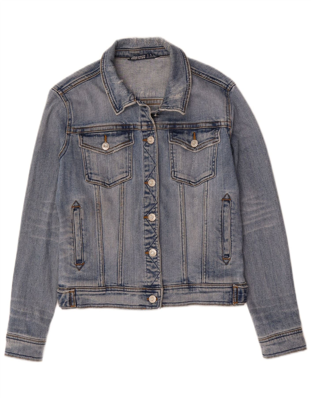 ZARA Womens Denim Jacket UK 10 Small Blue Cotton