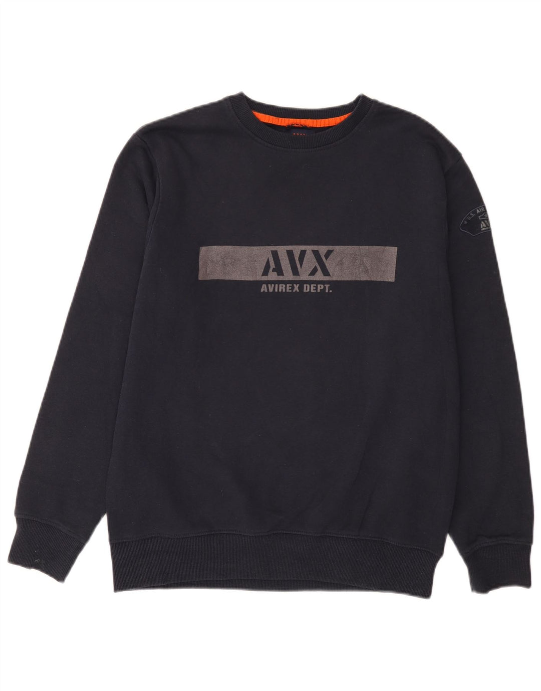 Avirex Sweat-shirt graphique pour homme en coton bleu marine moyen