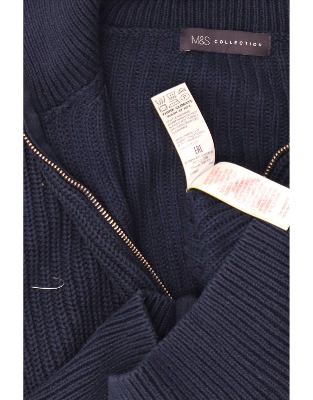 Marks & Spencer Pull cardigan court pour femme UK 12 Bleu marine moyen