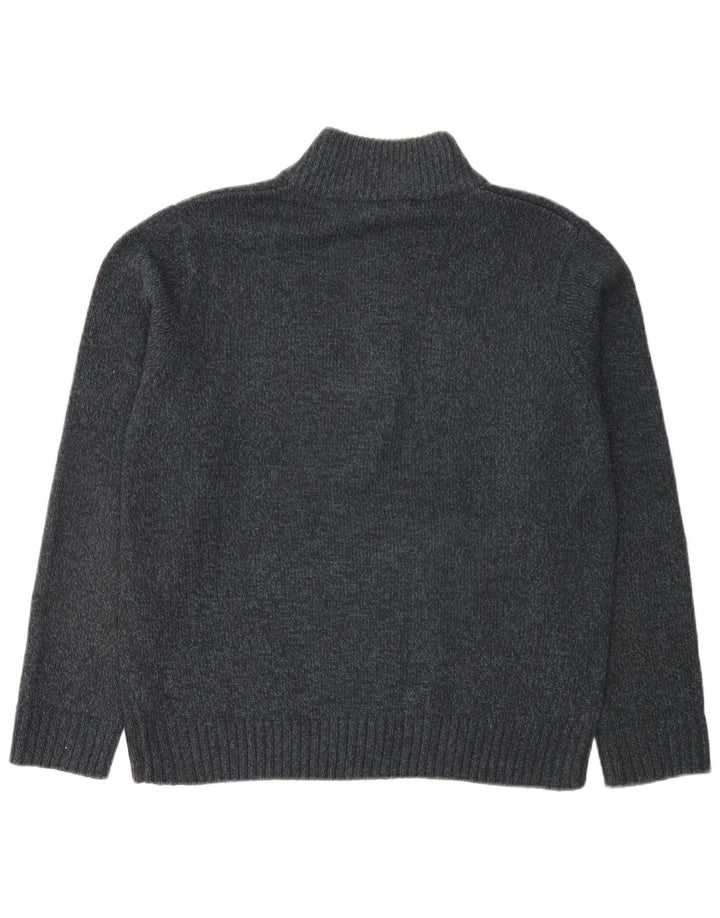 Marks & Spencer Pull à col boutonné pour homme Taille L Bleu marine moucheté